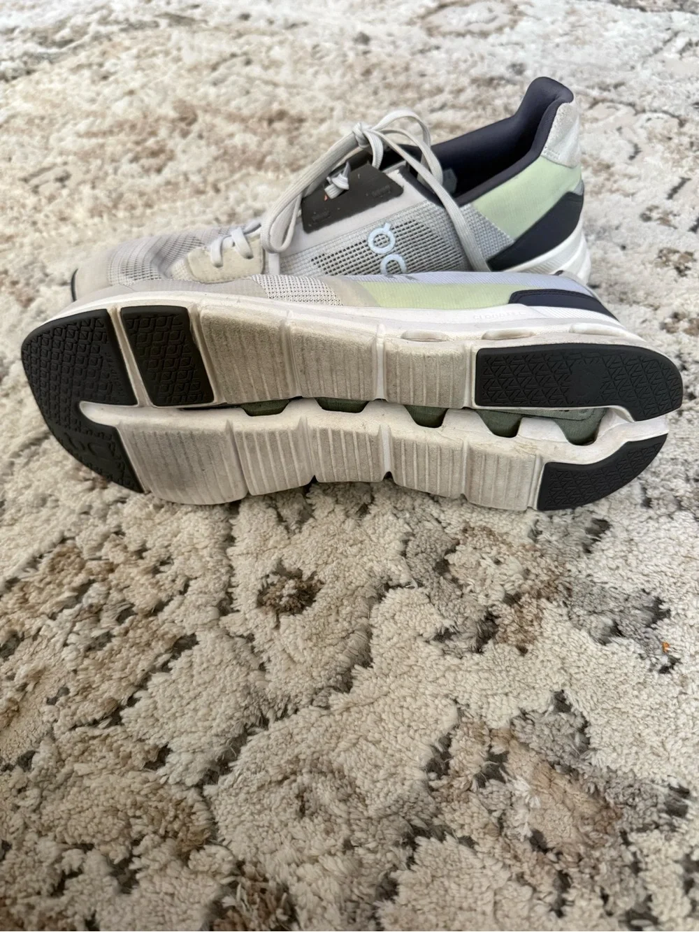 On Cloudnova Women's Athletic Sneakers - Light Gray with Pale Green